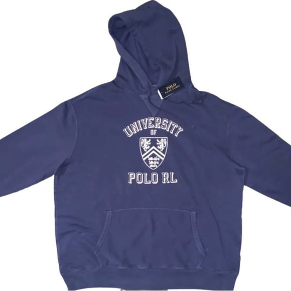 POLO RALPH LAUREN Big & Tall Blue University POLO Graphic Pullover Hoodie NWOT - Picture 3 of 5